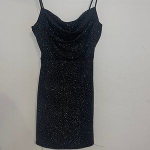 Glitter navy blue mini dress